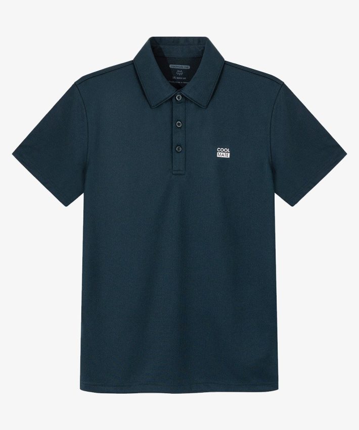 Áo thun polo cổ trụ - Xanh bóng đêm