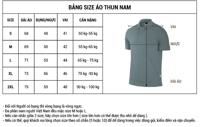 Chọn size áo thun đồng phục như thế nào là phù hợp?