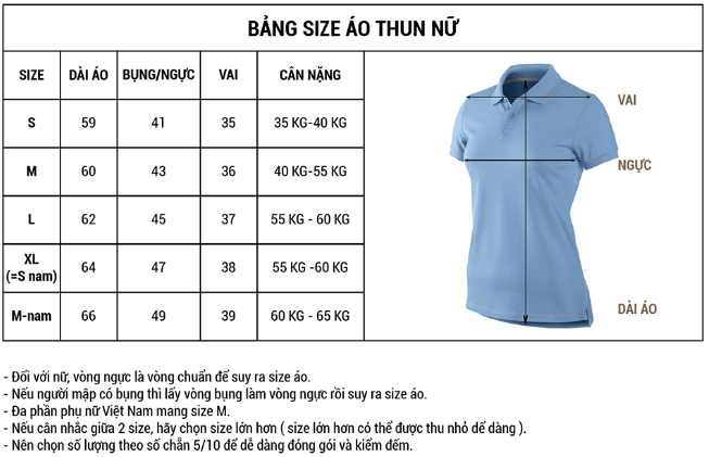 Chọn size áo thun đồng phục như thế nào là phù hợp?